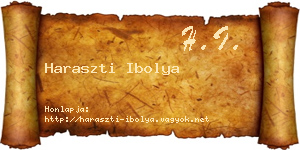 Haraszti Ibolya névjegykártya